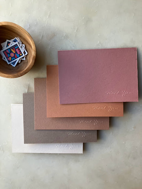 Nude Ombre Embossed Thank You Cards - Cooper Press