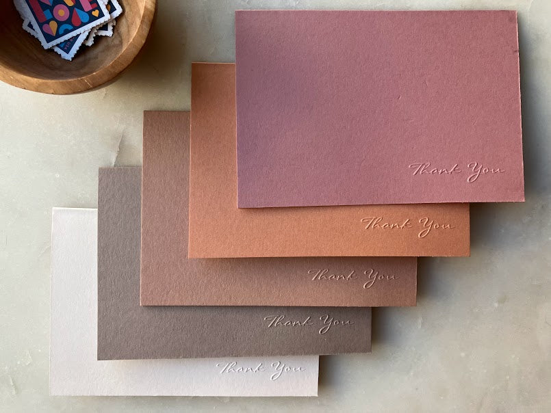 Nude Ombre Embossed Thank You Cards - Cooper Press
