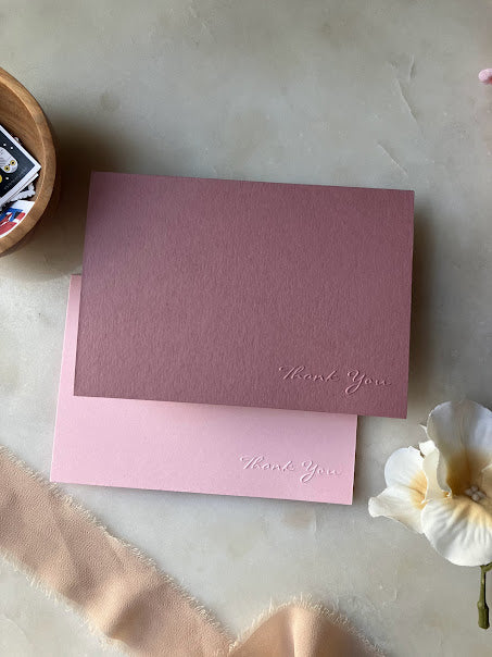 Custom Rose & Pink Embossed Card Set - Cooper Press