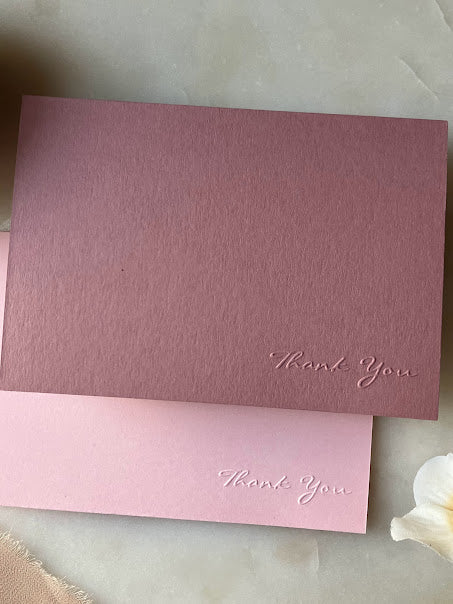 Custom Rose & Pink Embossed Card Set - Cooper Press